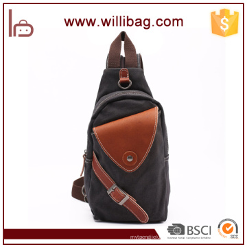 Fanshion Smart Leisure Hombro Hombres Bolsa de lona Bolso de cuero genuino